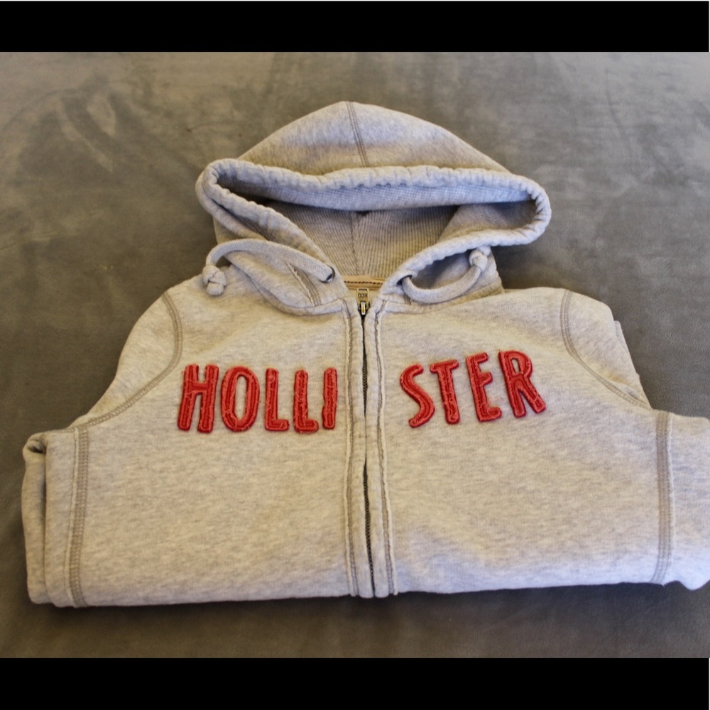 Hollister Light Grey Zip Up Jacket
